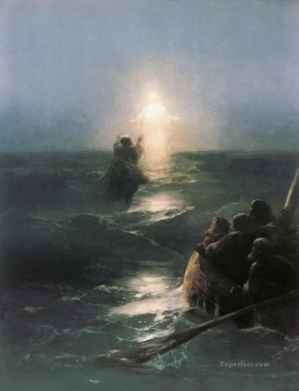 Po vodam Jesus Christ on Sea Romantic Ivan Aivazovsky Russian Oil Paintings